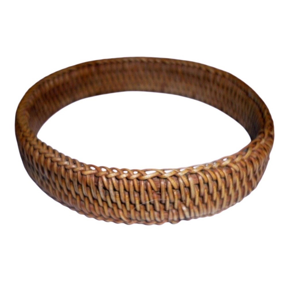 Handmade Woven Rattan Bangle Bracelet Natural Boho Beach Vacation Accessory‎